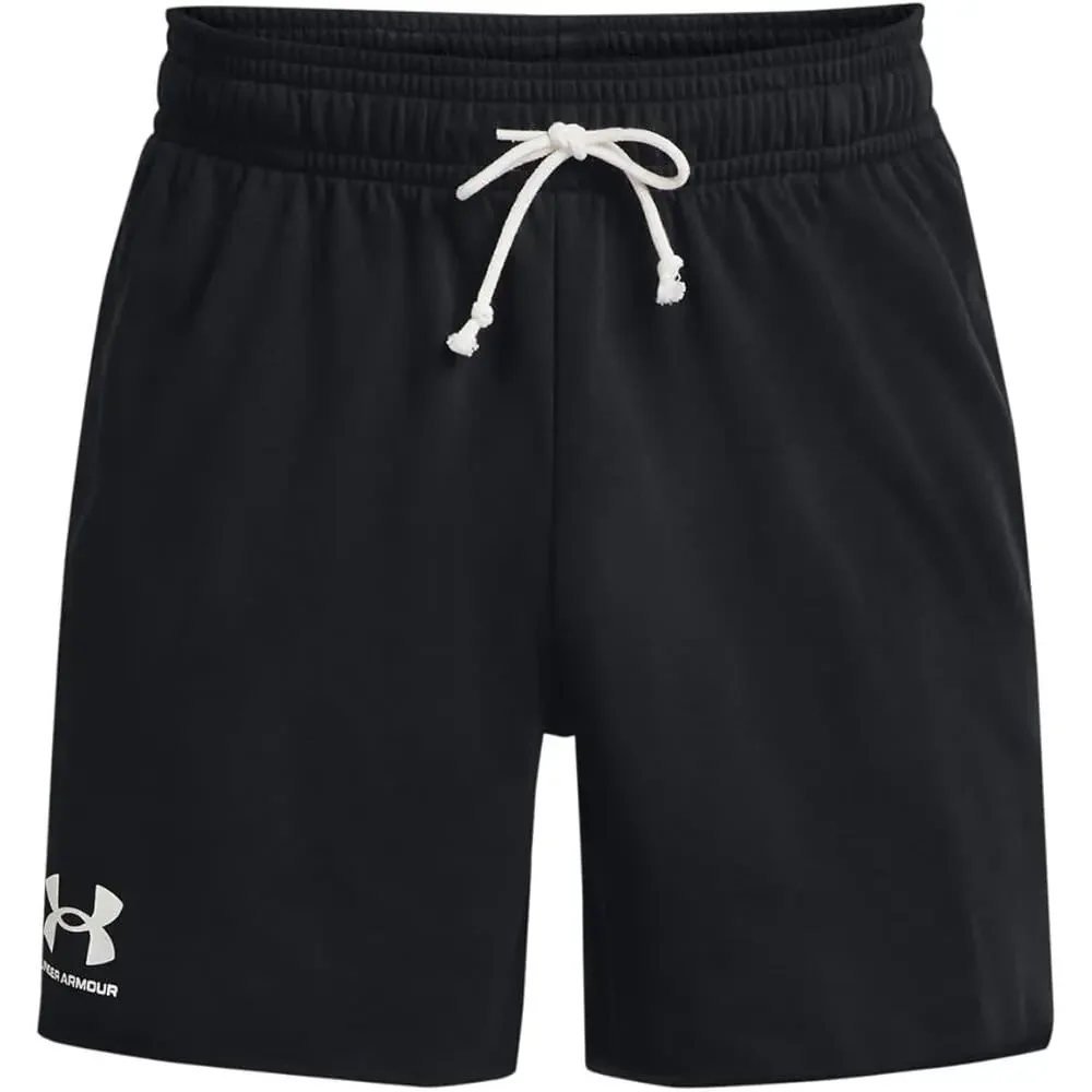 NWT Under Armour Men’s XL Rival Terry Shorts Black 6” Gym Sweat Activewear